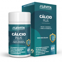 Cálcio Plus + Magnésio e Vitamina D3 C/60 Cáps LEVITA